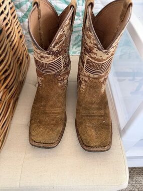 Ariat Brown Tan Camo Mens Western Work Boots